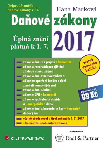 Obrázok Daňové zákony 2017 - Úplná znění platná k 1. 7. 2017