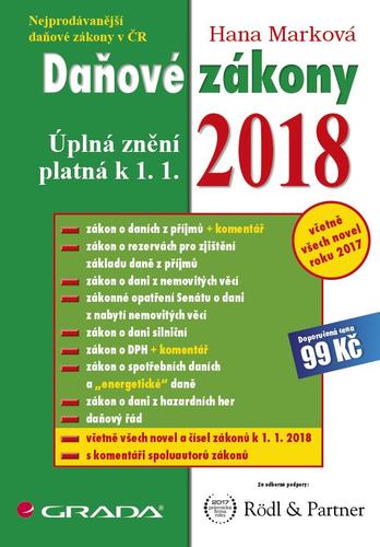 Obrázok Daňové zákony 2018 - Úplná znění k 1. 1. 2018