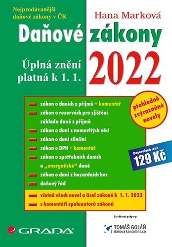 Obrázok Daňové zákony 2022 - Úplná znění k 1. 1. 2022
