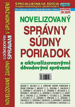Obrazok Novelizovaný Správny súdny poriadok s aktualizovanými dôvodovými správami v úplnom znení (NZ 10/2026 - (NZ 10/2026)