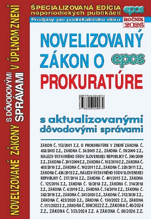 Obrazok Novelizovaný zákon o prokuratúre s aktualizovanými dôvodovými správami v úplnom znení (NZ 11/2026) - (NZ 11/2026)