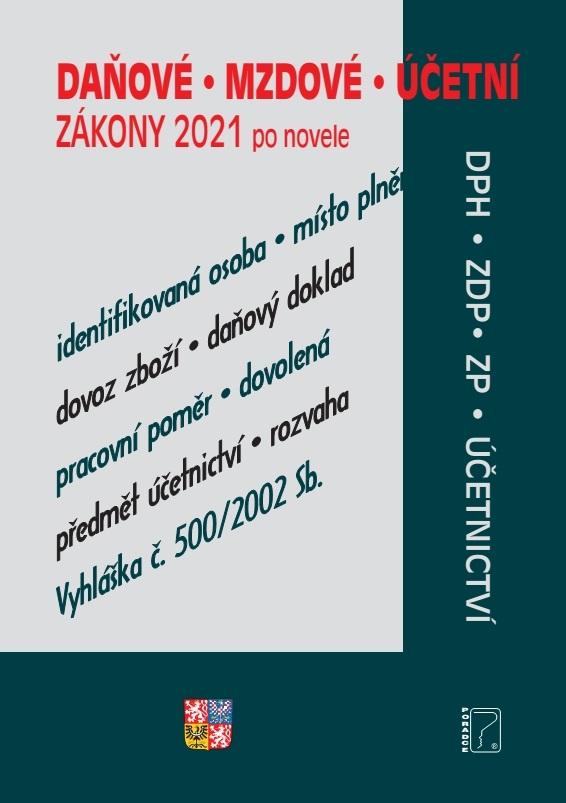Obrázok Daňové, účetní a mzdové zákony - ZDP, DPH, DŘ, Účetnictví, zákoník práce, zákony po novelách k 1. 1. 2021