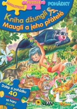 Obrázok Kniha džunglí, Mauglí a jeho přátelé - Samolepkové puzzle pohádky