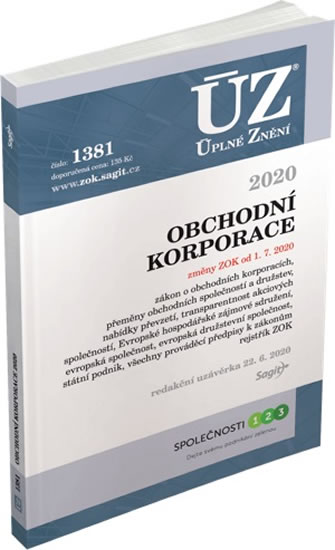 Obrázok ÚZ 1381 Obchodní korporace 2020