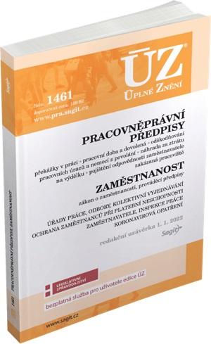 Obrázok ÚZ 1461 Pracovněprávní předpisy, Zaměstnanost, Kurzarbeit, Odškodňování, Odbory, Inspekce práce