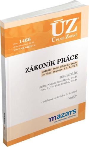 Obrázok ÚZ 1466 Zákoník práce, rejstřík, 2022