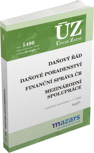 Obrázok ÚZ 1496 Daňový řád, Finanční správa, Daňové poradenství, Platby v hotovosti
