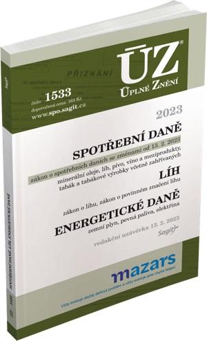 Obrázok ÚZ 1533 Spotřební daně, líh, paliva a maziva, energetické daně