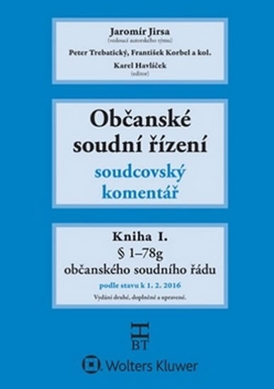 Obrázok Občanské soudní řízení: Kniha I. - Soudcovský komentář, § 1 až 78g