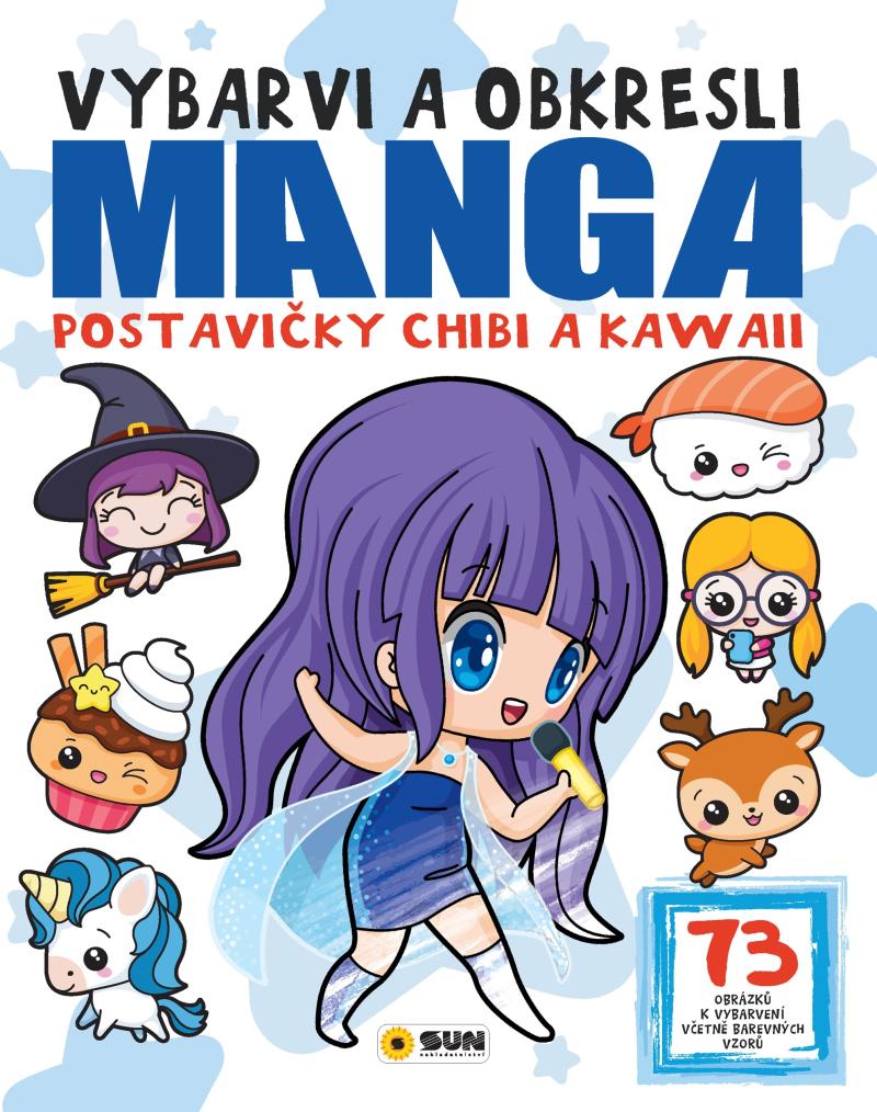 Obrázok Vybarvi a obkresl - Manga postavičky Chibi a Kawai