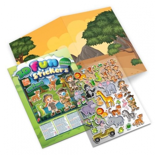 Obrázok Veselé safari s 3D nálepkami