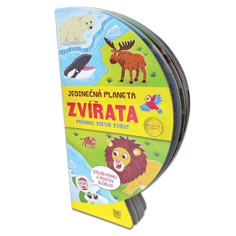 Obrázok Jedinečná planeta - Zvířata / Rozkládací kniha s pevnými listy ve tvaru globusu