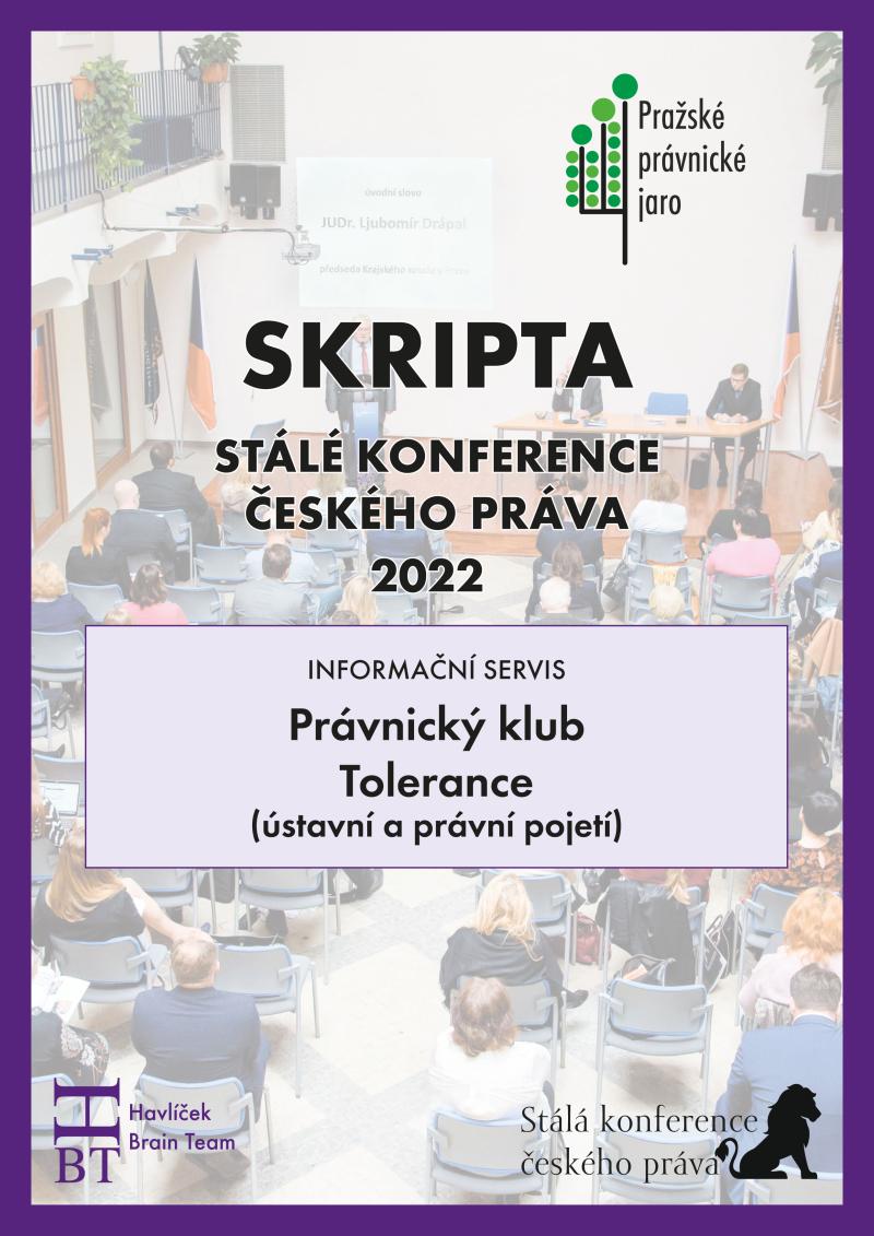 Obrázok SRIPTA SKČP Právnický klub - Tolerance (ústavní a právní pojetí)