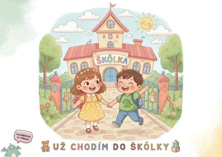 Obrazok Už chodím do škôlky (Kalendár má 13 týždňov) - 3-mesačný kalendár so samolepkami (SET 2)