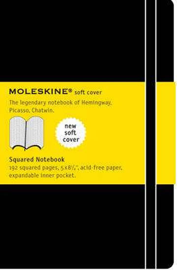 Obrázok Moleskine: Zápisník měkký čtverečkovaný černý L